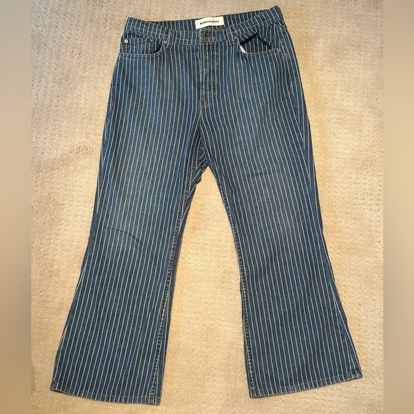 Reformation Mesa Stripe Mid Crop Flare Jeans - Picture 3 of 8